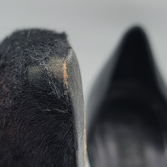 Vince Vero Cuoio- Black Claire Pony Hair & Leather D'Orsay Pumps Pointed Toe - Picture 3 of 10